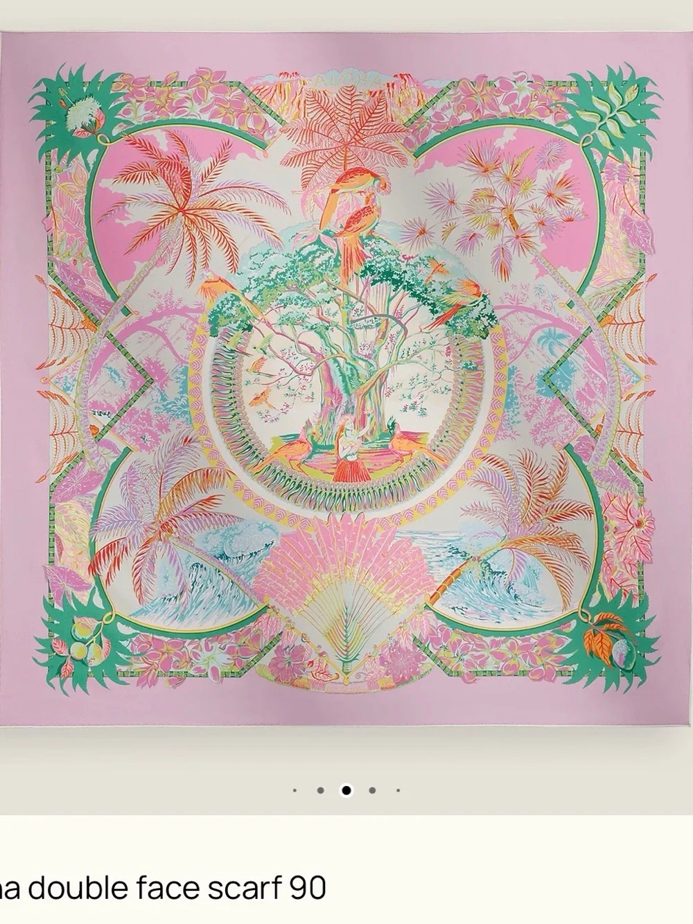 Hermes Aloha Double-Face Silk Scarf